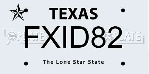 FXID82 Texas License Plate