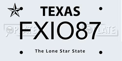 FXIO87 Texas License Plate