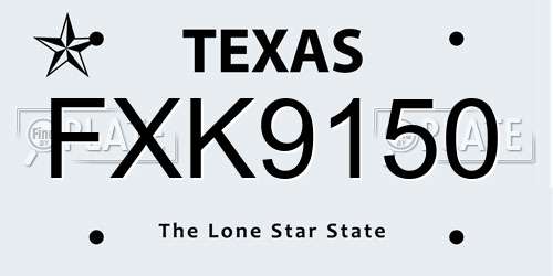 FXK9150 Texas License Plate