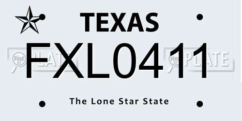 FXL0411 Texas License Plate