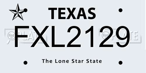 FXL2129 Texas License Plate