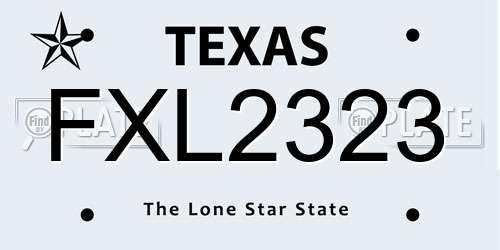 FXL2323 Texas License Plate