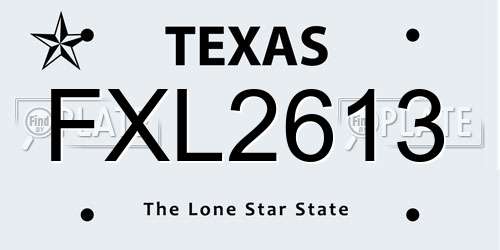 FXL2613 Texas License Plate