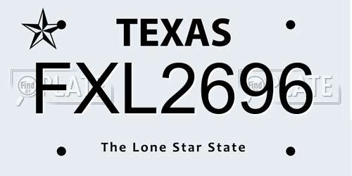 FXL2696 Texas License Plate