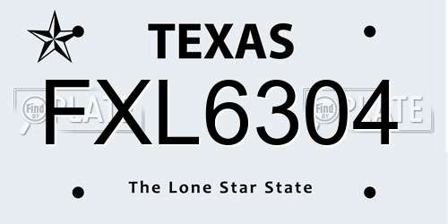 FXL6304 Texas License Plate