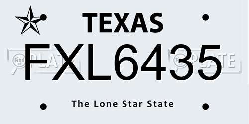 FXL6435 Texas License Plate