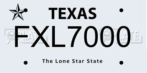 FXL7000 Texas License Plate