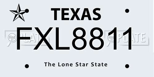 FXL8811 Texas License Plate