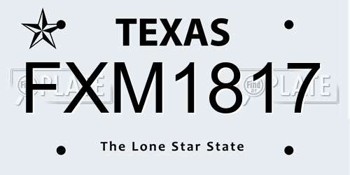 FXM1817 Texas License Plate