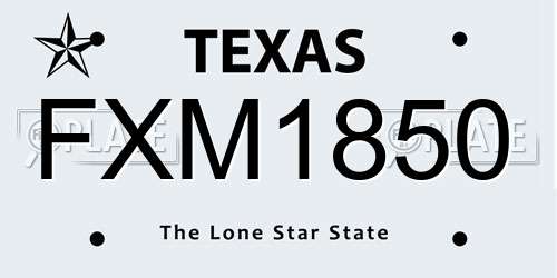 FXM1850 Texas License Plate