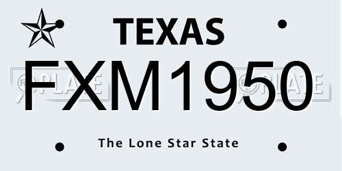 FXM1950 Texas License Plate