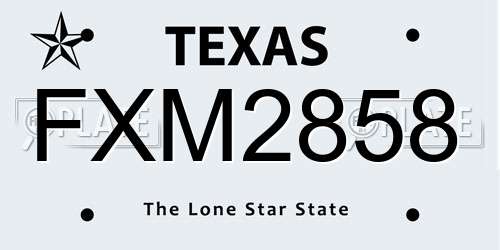 FXM2858 Texas License Plate