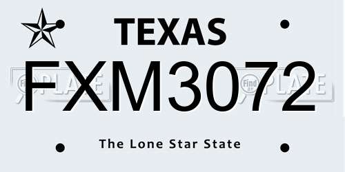 FXM3072 Texas License Plate