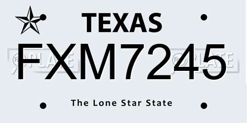 FXM7245 Texas License Plate