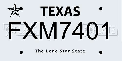 FXM7401 Texas License Plate