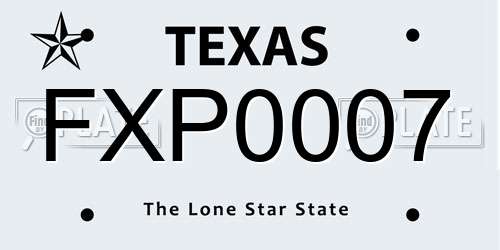 FXP0007 Texas License Plate