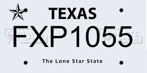FXP1055 Texas License Plate