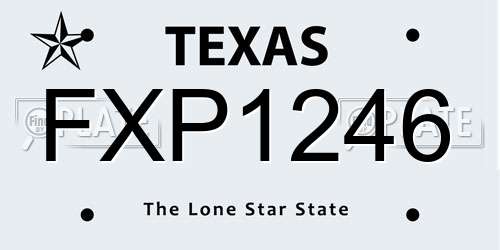 FXP1246 Texas License Plate