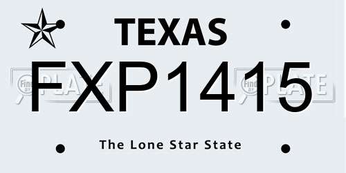 FXP1415 Texas License Plate