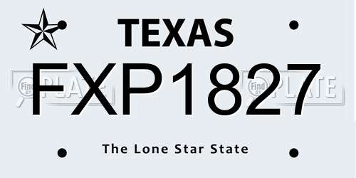 FXP1827 Texas License Plate