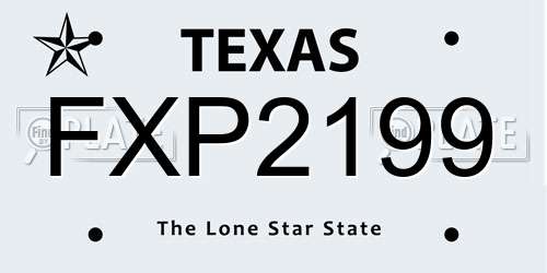 FXP2199 Texas License Plate