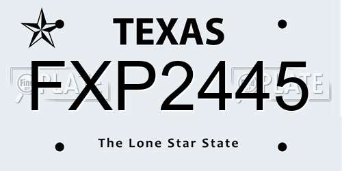 FXP2445 Texas License Plate