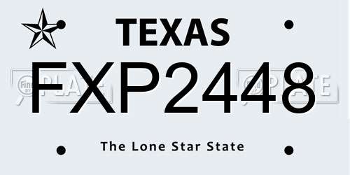 FXP2448 Texas License Plate