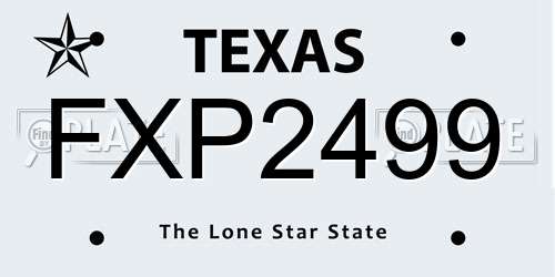 FXP2499 Texas License Plate