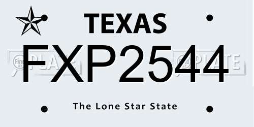 FXP2544 Texas License Plate