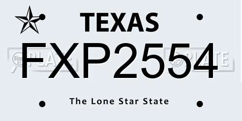 FXP2554 Texas License Plate