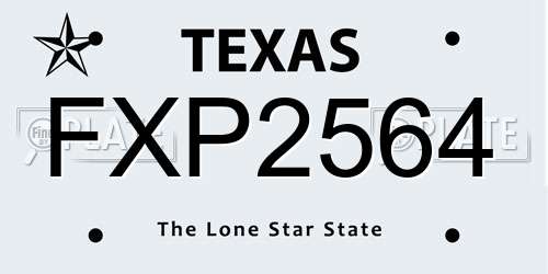 FXP2564 Texas License Plate