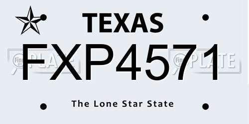 FXP4571 Texas License Plate