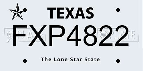 FXP4822 Texas License Plate