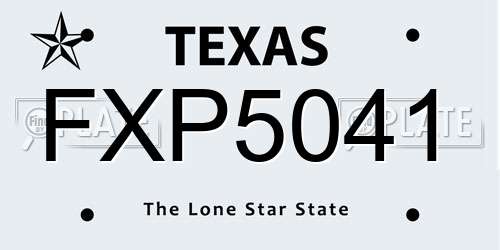 FXP5041 Texas License Plate