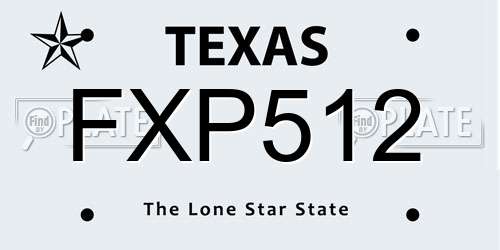 FXP512 Texas License Plate