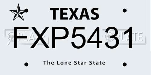 FXP5431 Texas License Plate