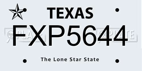 FXP5644 Texas License Plate