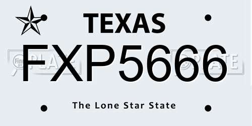 FXP5666 Texas License Plate