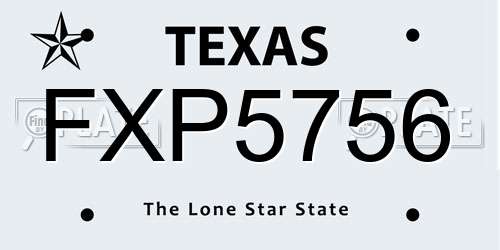 FXP5756 Texas License Plate