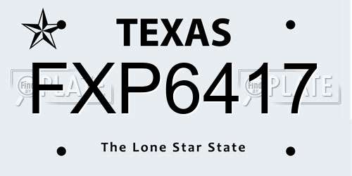 FXP6417 Texas License Plate