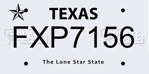 FXP7156 Texas License Plate