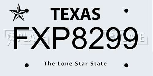 FXP8299 Texas License Plate