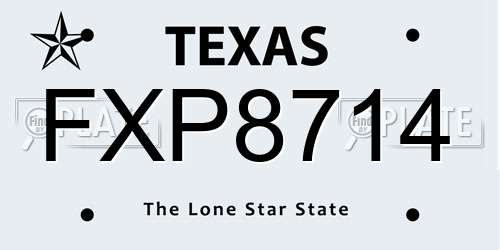 FXP8714 Texas License Plate