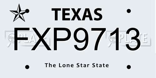 FXP9713 Texas License Plate