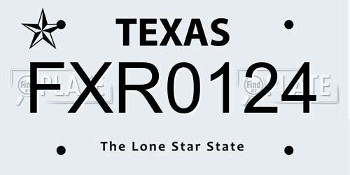 FXR0124 Texas License Plate