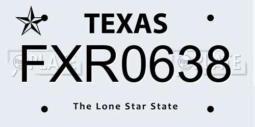 FXR0638 Texas License Plate