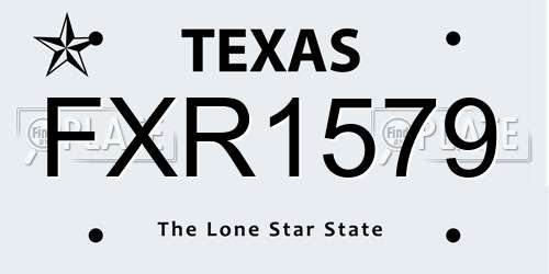 FXR1579 Texas License Plate