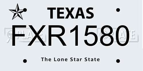 FXR1580 Texas License Plate