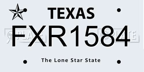 FXR1584 Texas License Plate
