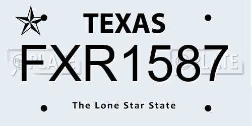FXR1587 Texas License Plate